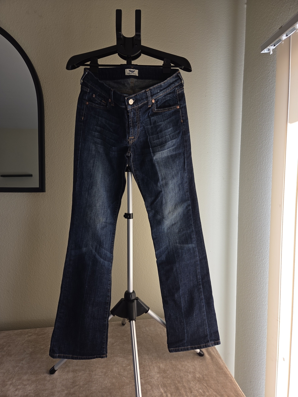 Uncharted Territory Dark Indigo Women's Flare Jeans - Classic Five-Pocket Style